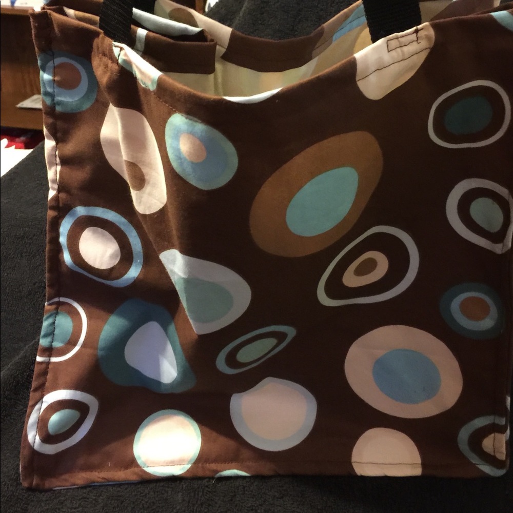 Polka-Dot Market Tote Bag 12" by 12"-Handcrafted